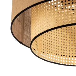 Big Boho loftlampe, rattan, beige/sort