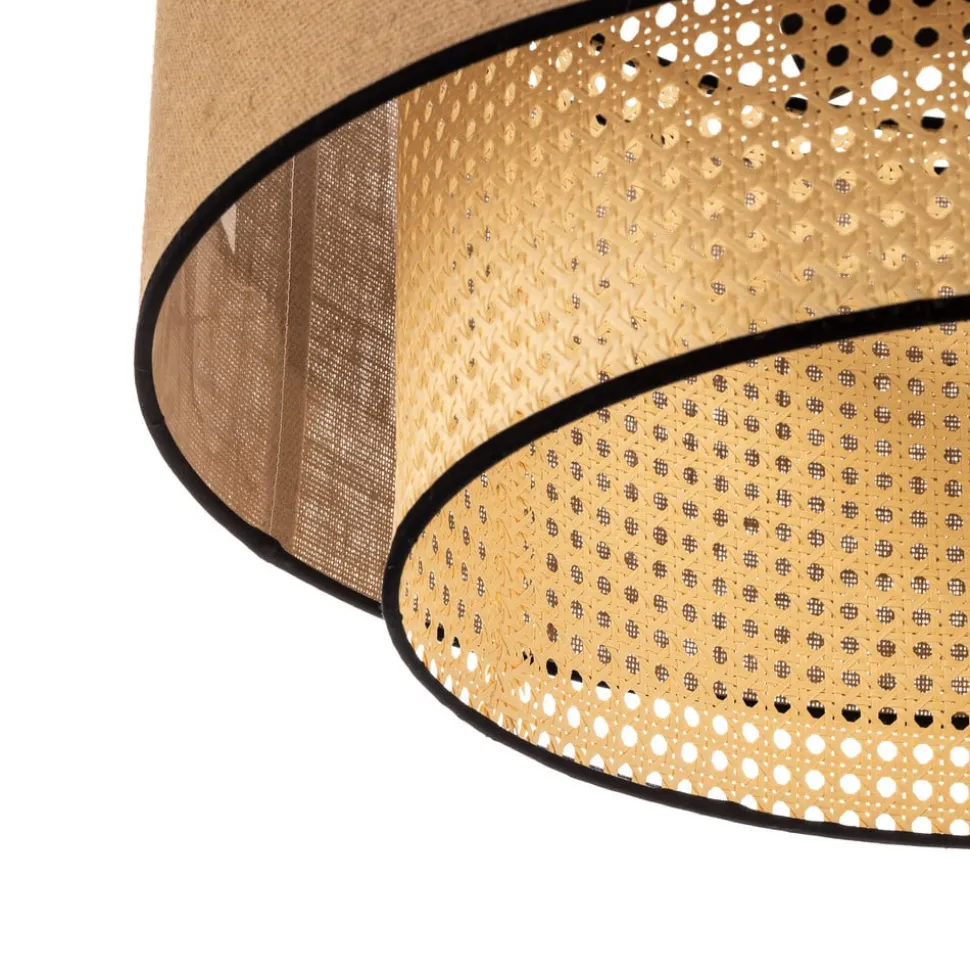 Big Boho loftlampe, rattan, beige/sort