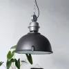 Bikkel hængelampe, Ø 42 cm, sort, metal, glas, E27