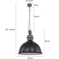 Bikkel L02 hængelampe, industriel, sort