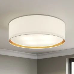 Bilbao loftslampe, hvid/guld, Ø 60 cm