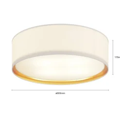 Bilbao loftslampe, hvid/guld, Ø 60 cm