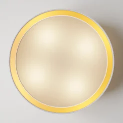 Bilbao loftslampe, hvid/guld, Ø 45 cm