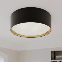 Bilbao loftslampe, sort/guld, Ø 60 cm
