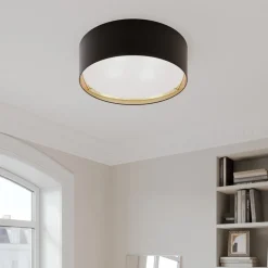 Bilbao loftslampe, sort/guld, Ø 60 cm