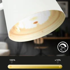 Biwo LED-bordlampe, hvid, berøringsdæmper, metal