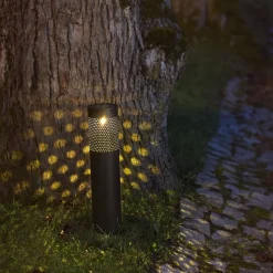 Blace LED-solcellelampe i sort, 39 cm høj