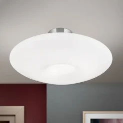 Blanc loftlampe, opalglas, mat nikkel