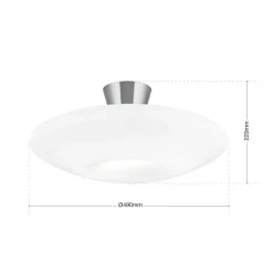 Blanc loftlampe, opalglas, mat nikkel