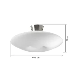 Blanc loftlampe, opalglas, mat nikkel
