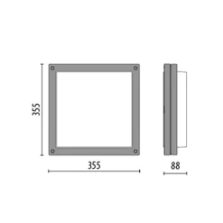 Bliz Square 40 LED-væglampe, 3.000 K, hvid