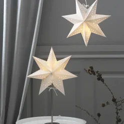 Bobo bordlampe, hvid, papirstjerne, højde 51 cm, E14