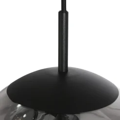 Bollique hængelampe, røgfarvet grå/sort, glas, 5 lyskilder