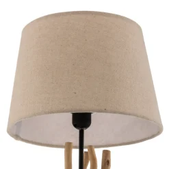 Bordlampe Agar med stofskærm og træelement