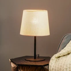 Bordlampe Chicago med skærm i hør
