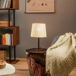 Bordlampe Chicago med skærm i hør