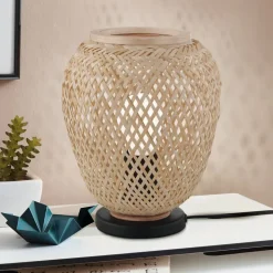Bordlampe Dembleby i træ, naturfarver