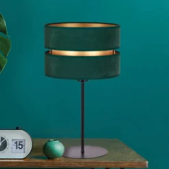 Bordlampe Duo, grøn/guld, højde 50 cm