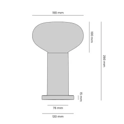 Bordlampe Flo, grå, Ø 19 cm, glas
