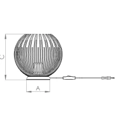Bordlampe fra Venezuela, skærm af gyldne stænger