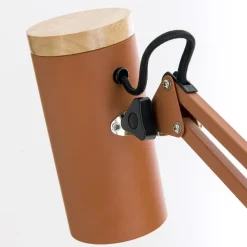 Bordlampe Gili, korallerød, klemme, stål, højde 75 cm E27