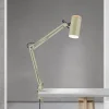 Bordlampe Gili, lysegrøn, klemme, stål, højde 75 cm, E27