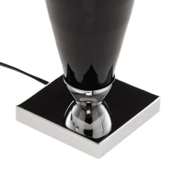 Bordlampe Lund, sort/hvid, højde 60 cm, tekstil