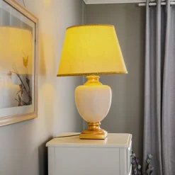 Bordlampe Mozart i elfenben/guld