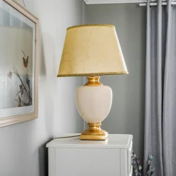 Bordlampe Mozart i elfenben/guld