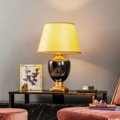 Bordlampe Mozart i spejlet grå/guld