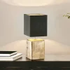 Bordlampe Ouro, sort/antik bronze, 35 cm, tekstil/keramik