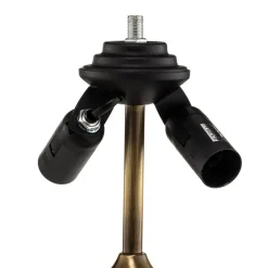 Bordlampe Petro, glas, antik messingfarve, højde 50 cm
