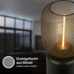 Bordlampe Rist, sort, højde 22 cm, metal