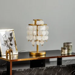 Bordlampe Ruben med perlemorskiver