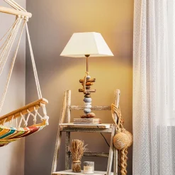 Bordlampe Seregon med stendekoration, højde 63 cm