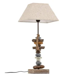 Bordlampe Seregon med stendekoration, højde 63 cm