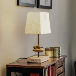 Bordlampe Seregon med stofskærm, højde 39 cm