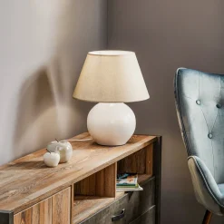 Bordlampe Sfera, højde 53 cm, hvid/grå