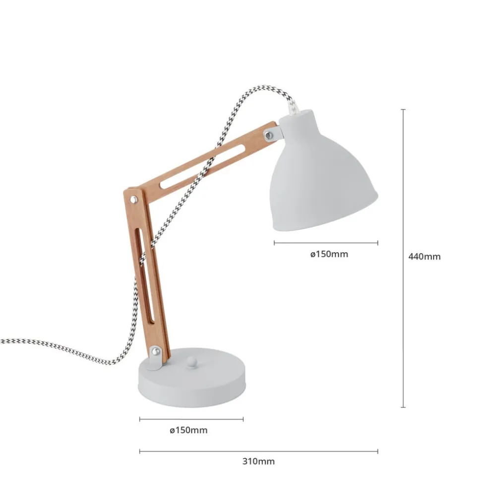 Bordlampe Skansen, justerbar, grå