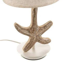 Bordlampe Stellina, stofskærm, søstjerne-dekor