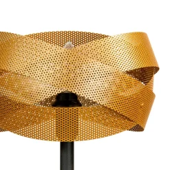Bordlampe Tornado, sort/guld, metal, Ø 26 cm, E14