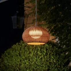 Bover LED-hængelampe Garota, stik grafitbrun/brun