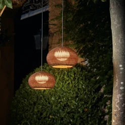Bover LED-hængelampe Garota, stik grafitbrun/brun