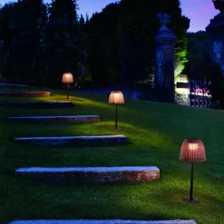 Bover LED-sokkellampe Atticus, højde 50 cm, grafitbrun/brun