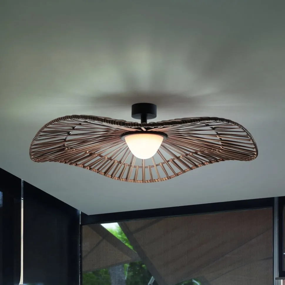 Bover udendørs loftlampe Mediterránia, brun, Ø 105 cm