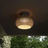 Bover udendørs loftlampe Perris, brun/brun, Ø 47 cm