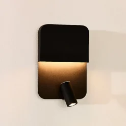 Boxer LED-væglampe med spot, sort