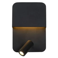 Boxer LED-væglampe med spot, sort