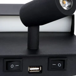 Boxer LED-væglampe med spot, sort