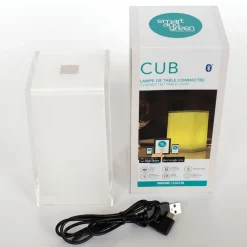 Bærbar bordlampe Cub, app-kontrollerbar, RGBW